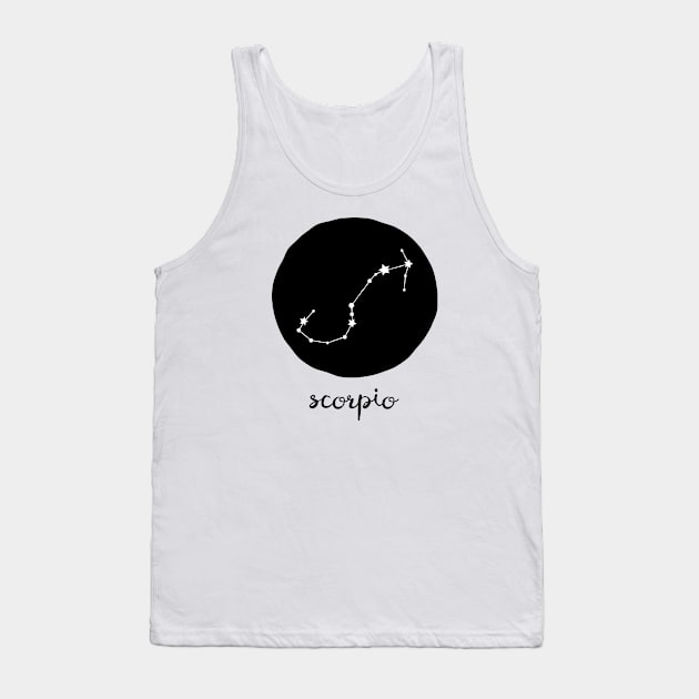 Scorpio Zodiac Constellation Astrological Sign Celestial Art Design Tank Top by tortagialla